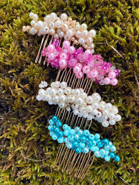 Beads hair combs