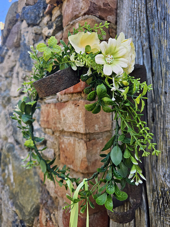 Artificial flower hair wreath - yellow